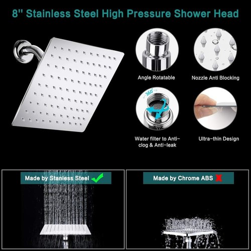 Elegant 10" High-Pressure Rainfall Showerhead with 5ft Hose & Holder for Luxury - Picture 5 of 9
