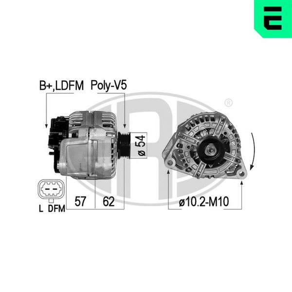 ERA Lichtmaschine Generator Lima 210834A FüR Opel 14V Corsa S07 Astra A04 GTC CC-image