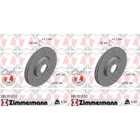 2X Zimmermann Sport Bremsscheiben 300Mm Gelocht Vorne Passend FüR Hyundai Grande