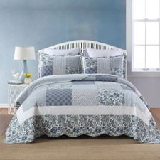 Cotton Bedspread Quilt Bedding Sets 3 Pieces Reversible Coverlet Sets