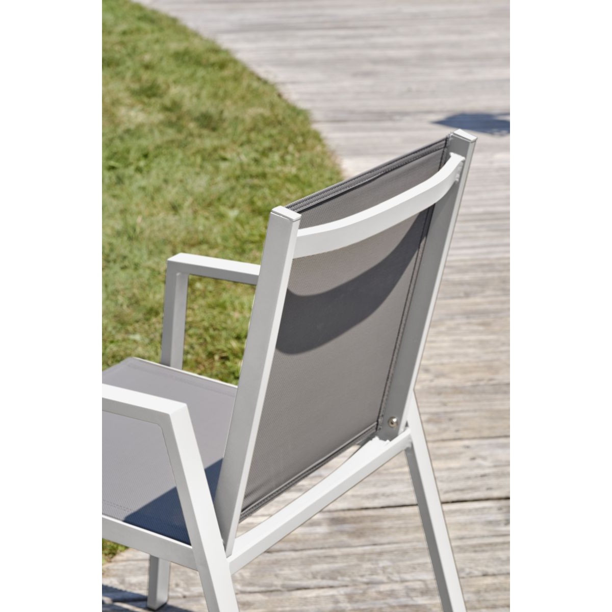 Fauteuil de jardin blanc Floride 86cm empilable pour terrasse