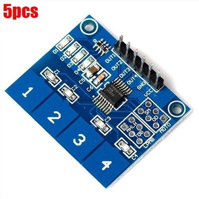 5Pcs   Digital Touch Sensor Module TTP224 4-Way Capacitive Touch Switch wg *mc