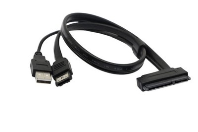 SATA 22Pin to eSATA Data USB Powered Cable Adapter For 2.5 Inch HDD SSD Black