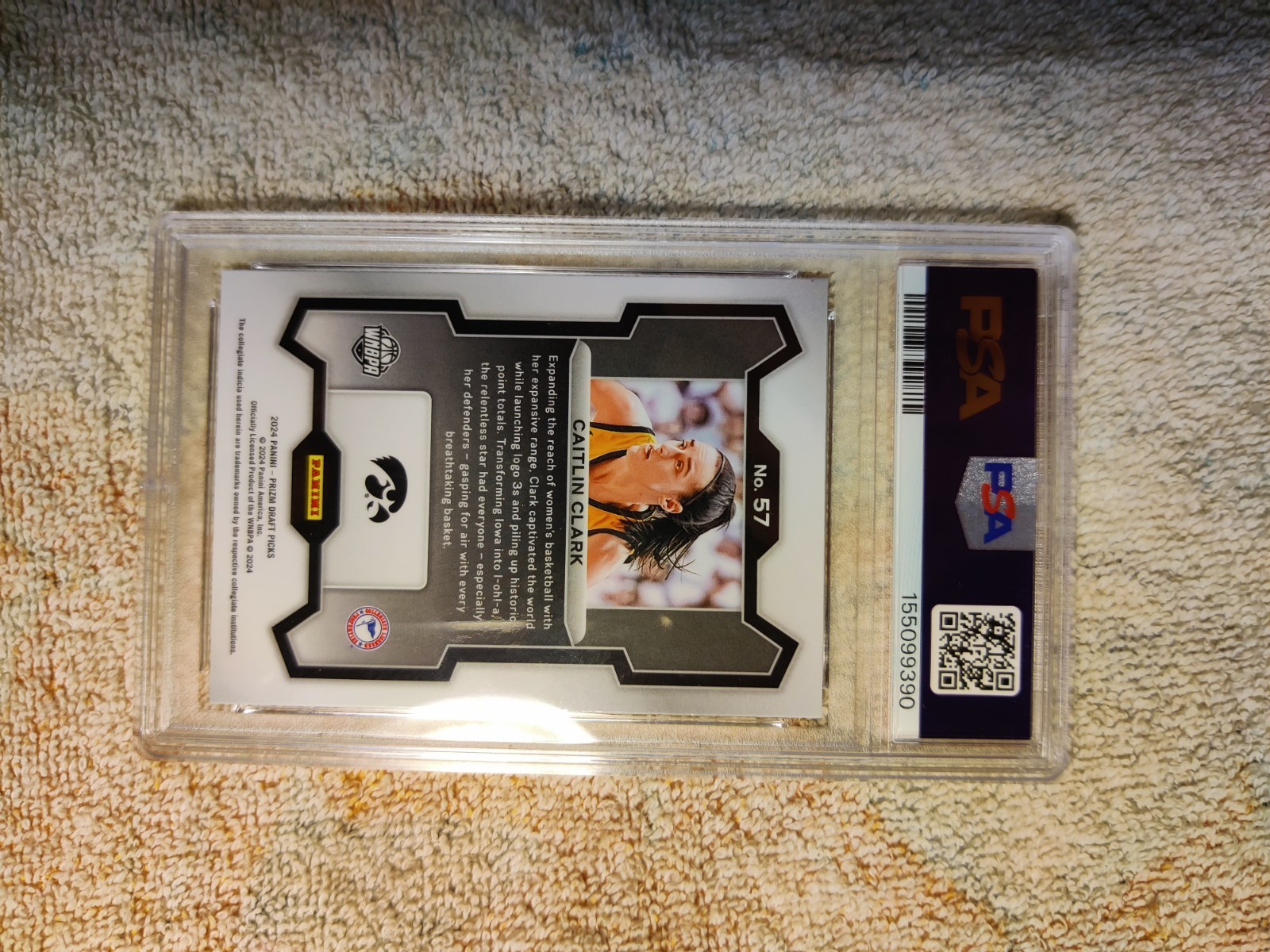 2024 Prizm Draft Picks #57 Caitlin Clark /PSA MNT 9 view 2