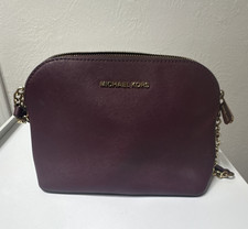 Borsa a tracolla Michael Kors bordeaux chiusura zip hardware oro tracolla staccabile