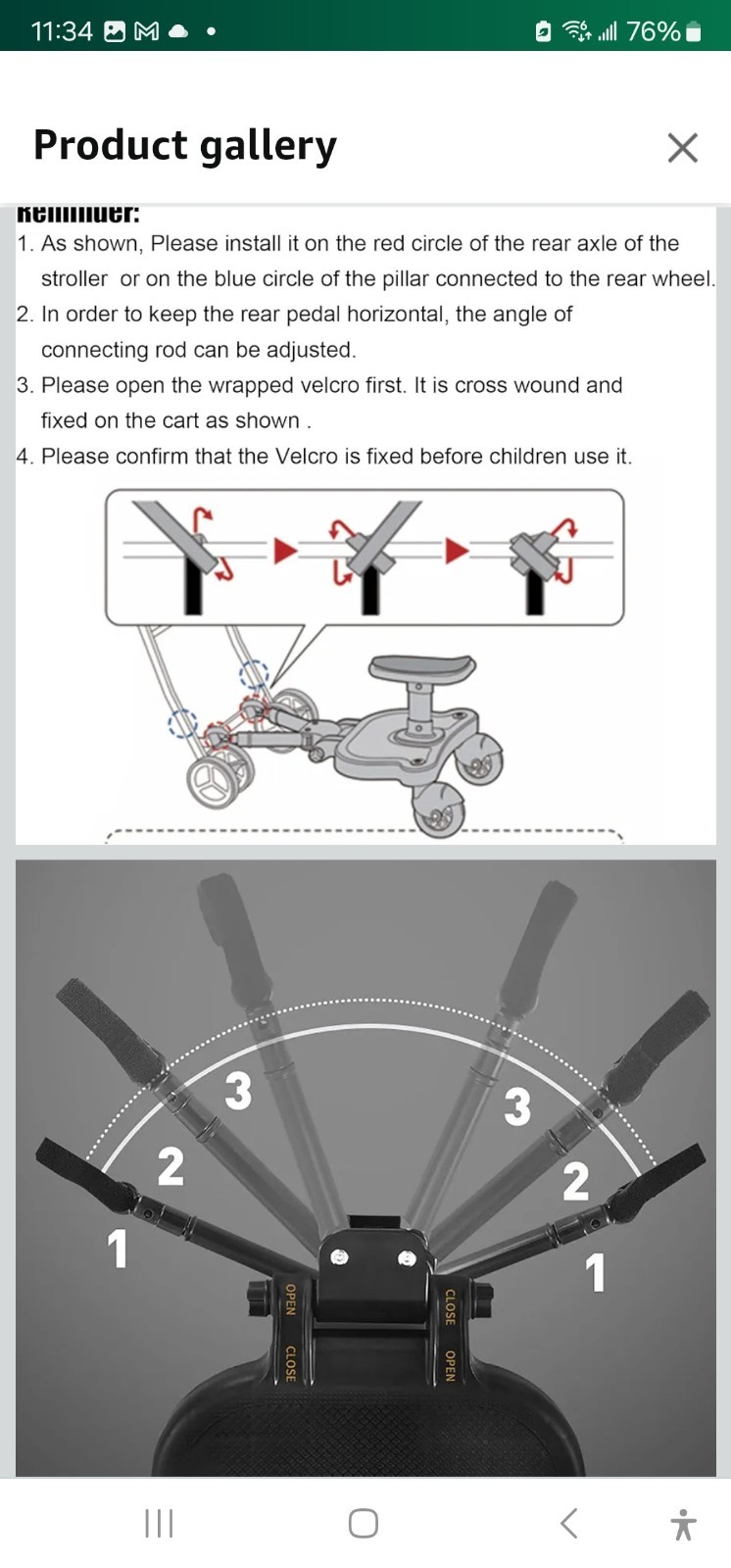 YIYIBYUS Universal Stroller Board with Removable Seat-2-in-1 Sit & Stand 