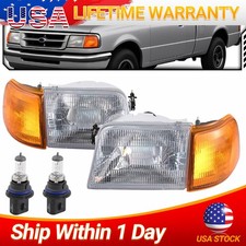 Combo 4-piece Headlight Turn Signal Lights For Ford 93-97 Ranger Usa