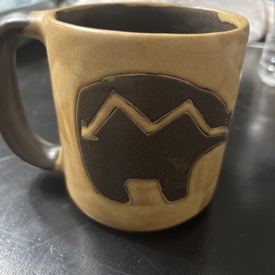 Mara Mexico Bear Mug Stoneware Mug Heavy Art Pottery 4.25  Tall
