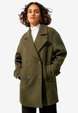 Ellos Women's Plus Size Double Breasted Peacoat