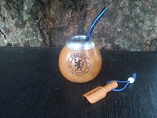 Mate Gourd- Soccer Premier League- Chelsea Hand Made- Straw - Yerba Mate Straw