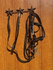 USED TORY BLACK LEATHER ENGLISH BRIDLE RUNNING MARTINGLAE SET HORSE