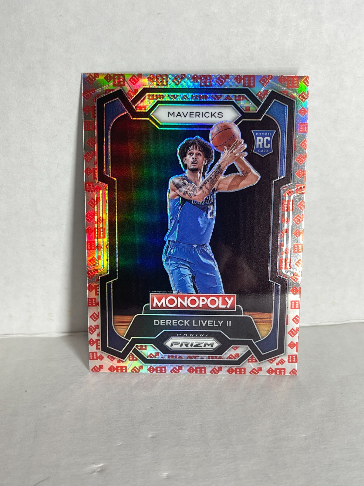 2023-2024 Panini Prizm Monopoly   Red Dice SSP ROOKIE DERECK LIVELY MAVERICKS