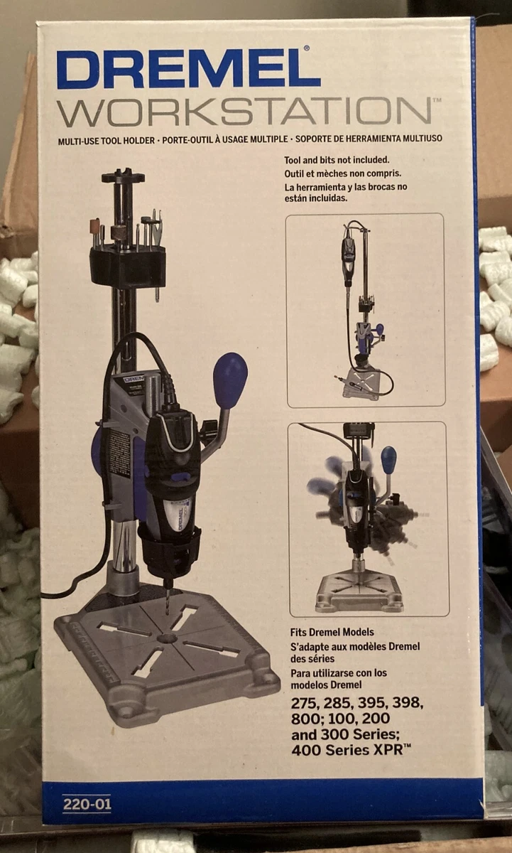 DREMEL 220 01 ROTARY TOOL DRILL PRESS WORK STATION w NUMEROUS DREMEL ACCESSORIES