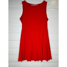 Alice + Olivia Shana Coral Pleated Sleeveless Dress Size LG Party Cocktail