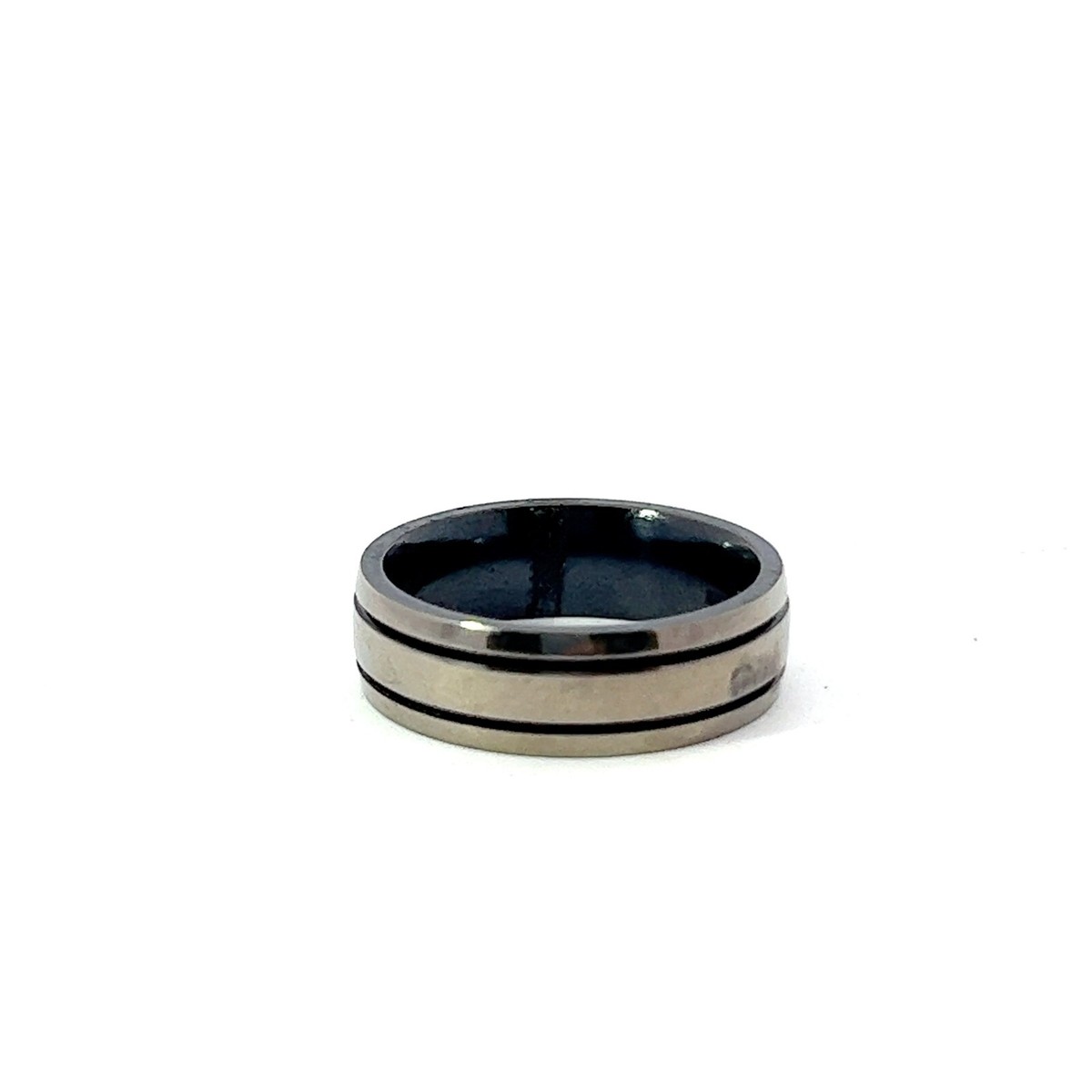 Artcarved Titanium Band Ring W/ Black Grooves 7mm | eBay