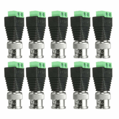 10pcs Male Coax CAT5 Coaxial BNC Cable Connector adapter Camera CCTV Video Balun