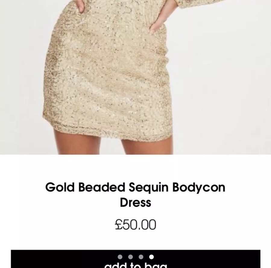 missguided Gold Dress | eBay