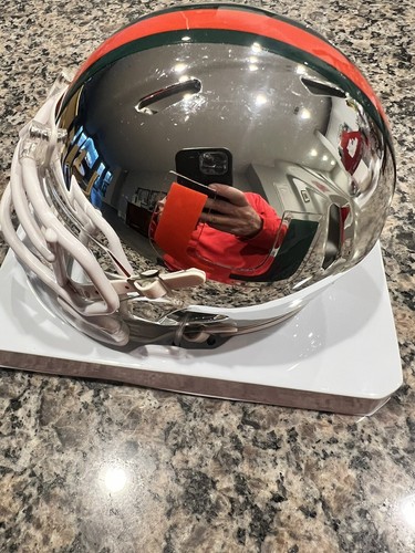 Ray Lewis signed/Autographed Chrome Miami Hurricanes Mini Helmet Beckett COA - Picture 4 of 5