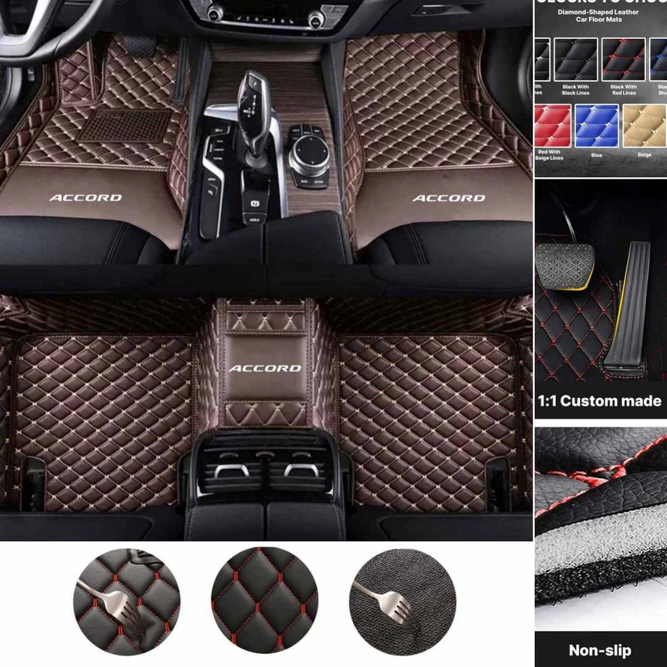 For Honda Accord/Accord Crosstour 1998-2025 Waterproof Carpets Car Floor Mats Foto 3 de 4