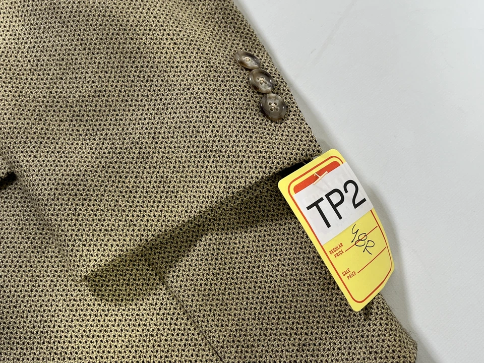 Abrigo deportivo de tweed de lana tostada Lord and Taylor para hombre 48R usado en excelente estado Foto 2 de 4