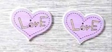 wood love heart sewing buttons 2 holes 1 inch purple set new