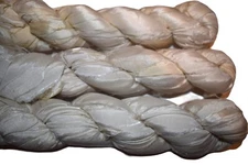 Tariff FREE 100 g Recycled Sari Silk Ribbon Yarn Perle White