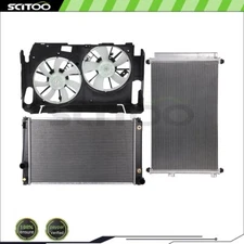 Cooling Fan Radiator AC Condenser Kit Fit For 2006-2012 Toyota RAV4 Japan Built