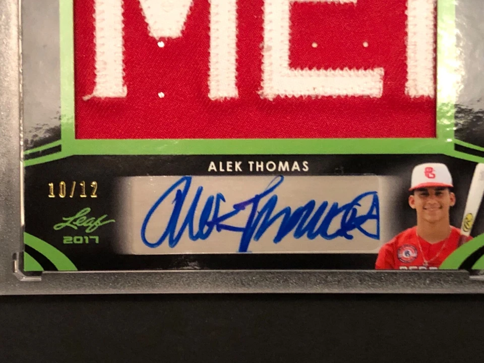 2017 ALEK THOMAS LEAF METAL PERFECT GAME AUTHENTIC SWATCH AUTOGRAPH #’D /12 - Image 2 of 4
