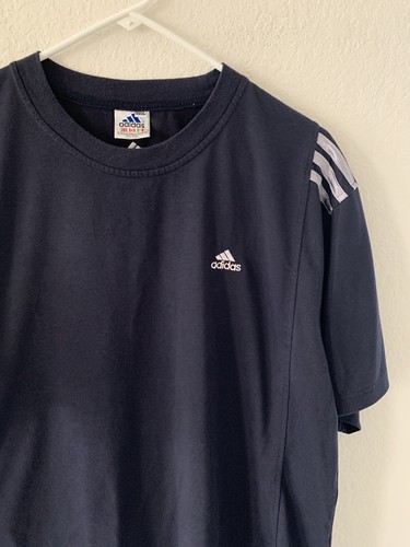 Vintage 90’s ADIDAS navy blue shirt mens size L - 第 3/6 張圖片