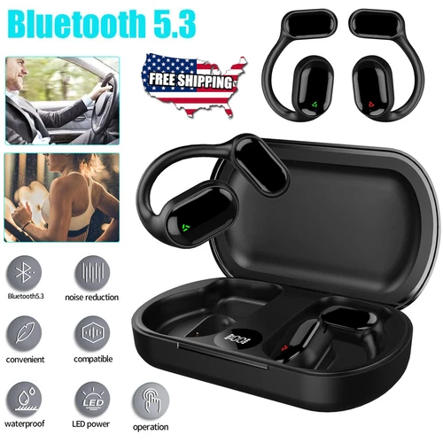 True Wireless Bone Conduction Headphones Bluetooth 5.3 Wireless Headset Earbuds