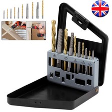 10Pcs Cobalt Left Hand Drill Bit Broken Bolt Damaged Screw Extractor & Case