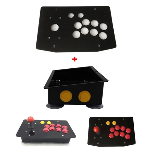 DIY Arcade Kit – Joystick + 10 Buttons + Inclined Acrylic Panel Case