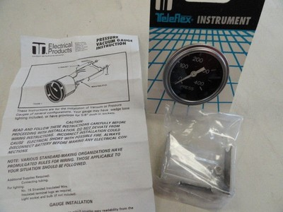 #ad TELEFLEX 82381 PRESSURE VACUUM GAUGE BLACK FACE amp; SILVER BEZEL MARINE BOAT $14.98