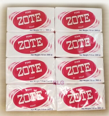 Zote Pink Laundry Soap Washing Clothes 7oz Bars Detergent Kitchen Jabon (8 Pack)