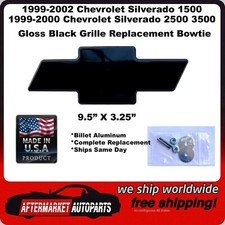 99-02 Silverado 1500 99-00 Silverado 2500 3500 Gloss Black Aluminum Bowtie