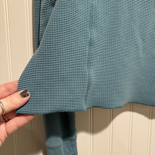 Athleta Girl Teal Settle In Waffle Sweatshirt Girls 14 - Picture 3 of 7