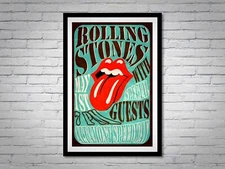 Rolling Stones Famous Rock Band Album Vintage Concert Nice Music WallArt  Poster