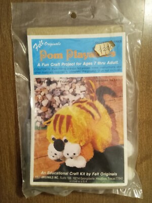 Felt Original Pom Pom Playables K871 Teddy Tiger Vtg NOS 1970s Craft ...