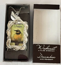 Wishnest Dream Box & Bird Pendant NIB, Demdaco by Alise Sheehan, Bird Lovers