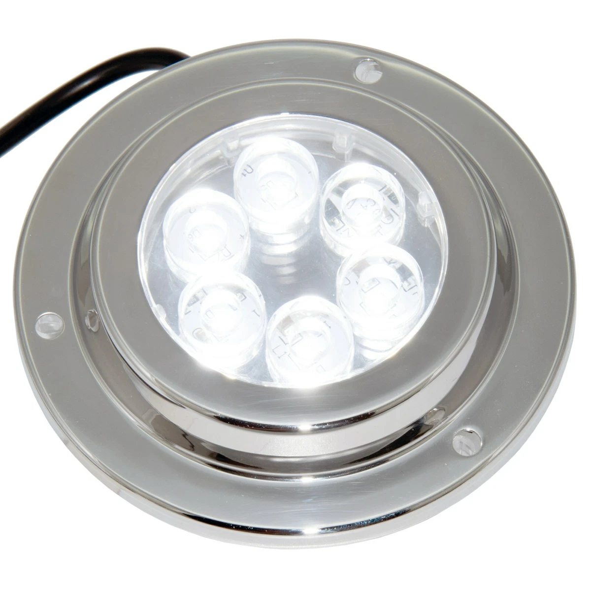 6 2W LED Boat Marine Underwater Light White Color Surface Mount Stainless IP68