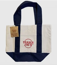 BLUE Trader Joe’s Mini Canvas Tote Bag (NWT) Limited Edition