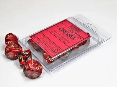 Vortex  Burgundy/go*d Set of Ten d10s | deutsch | Chessex | EAN 601982024093
