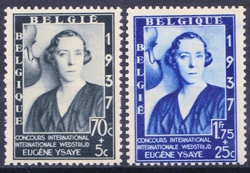 Belgium, 1937, COB 456/7: €2, Queen Elizabeth, MNH