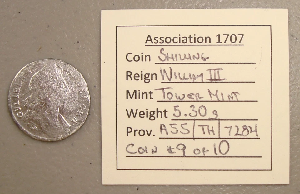 1707 Association Shipwreck Recovered Silver Shilling William III COA - Image 2 of 4