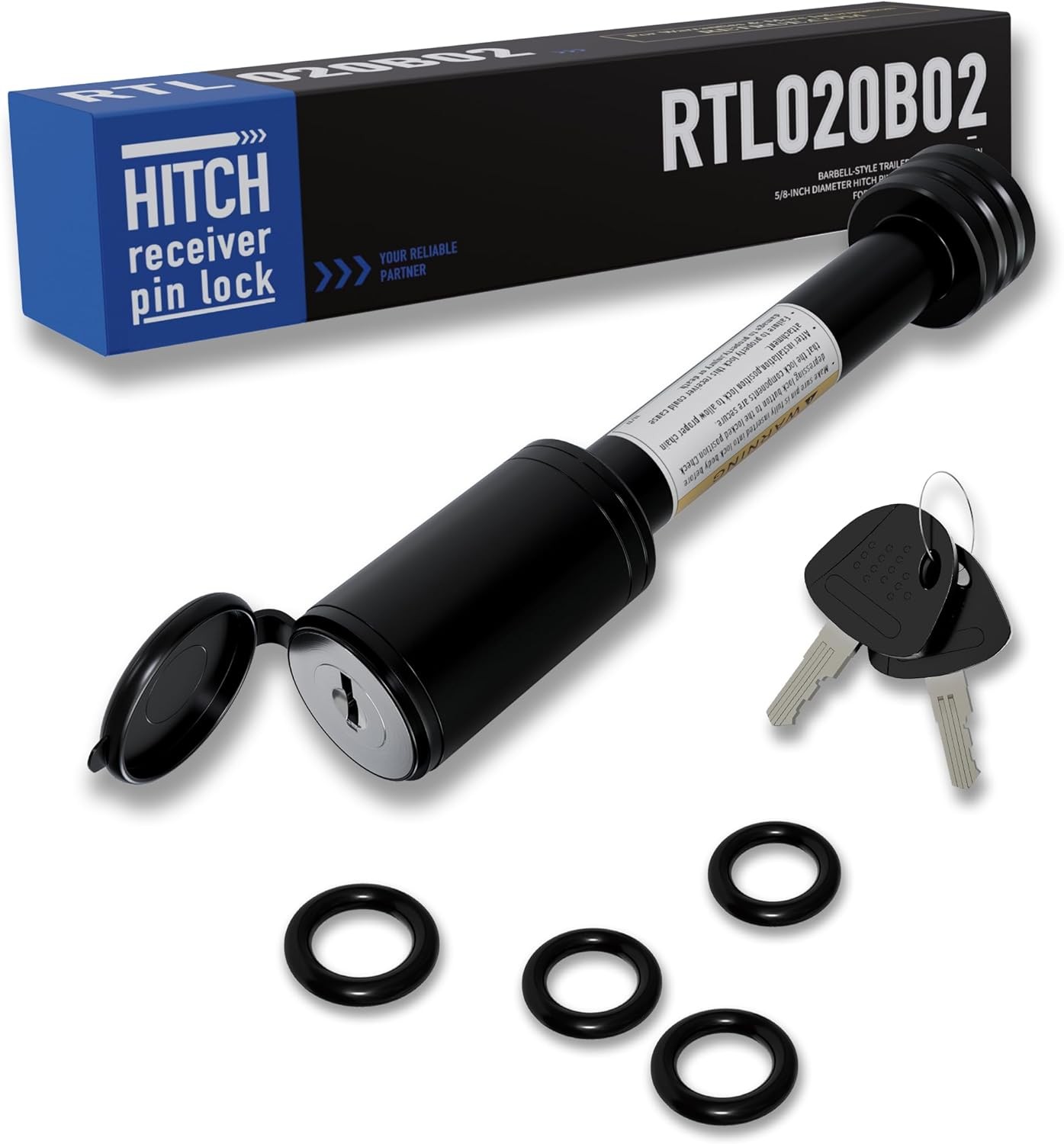 Trailer Hitch Receiver Lock Pin for 2 Inch Receiver with 5/8 Inch Diameter Hitch