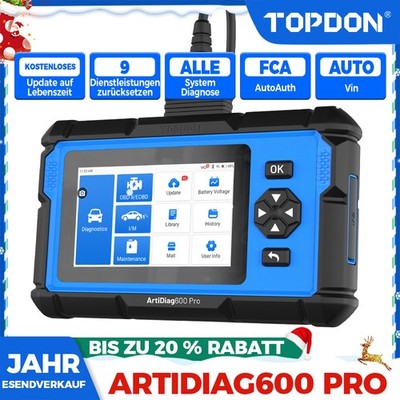 2026 TOPDON AD600 PRO OBD2 Diagnosegerät Alle Systeme 9 Reset DPF Öl ABS SAS EPB