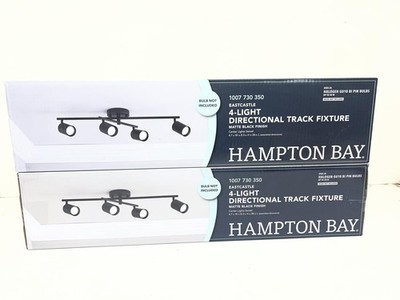LOT OF 2 HAMPTON BAY EASTCASTLE 4 LIGHT MATTE BLACK TRACK LIGHT 26 INCH