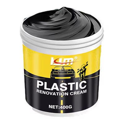 Car Plastic Restorer Cream Interior/Exterior 400g Trim Repair Ultra Black