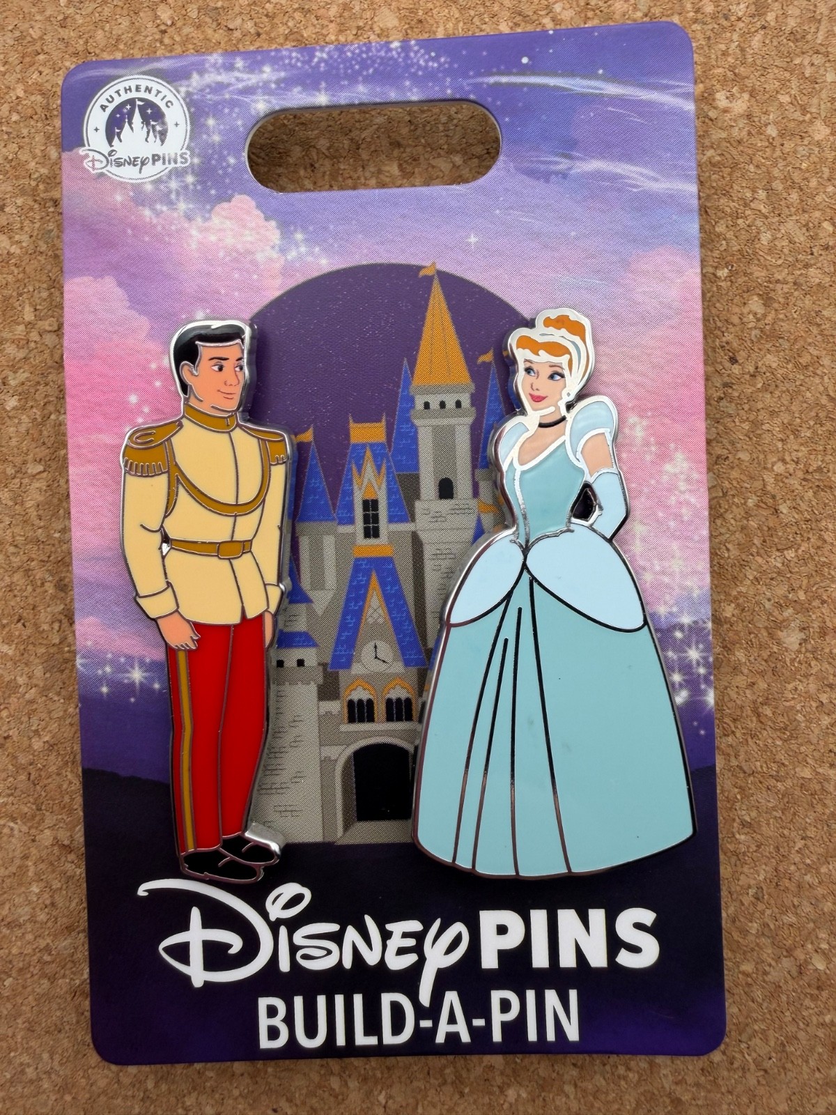 2026 Disney Parks Build A Pin 2 Pin Set Cinderella & Prince Charming New