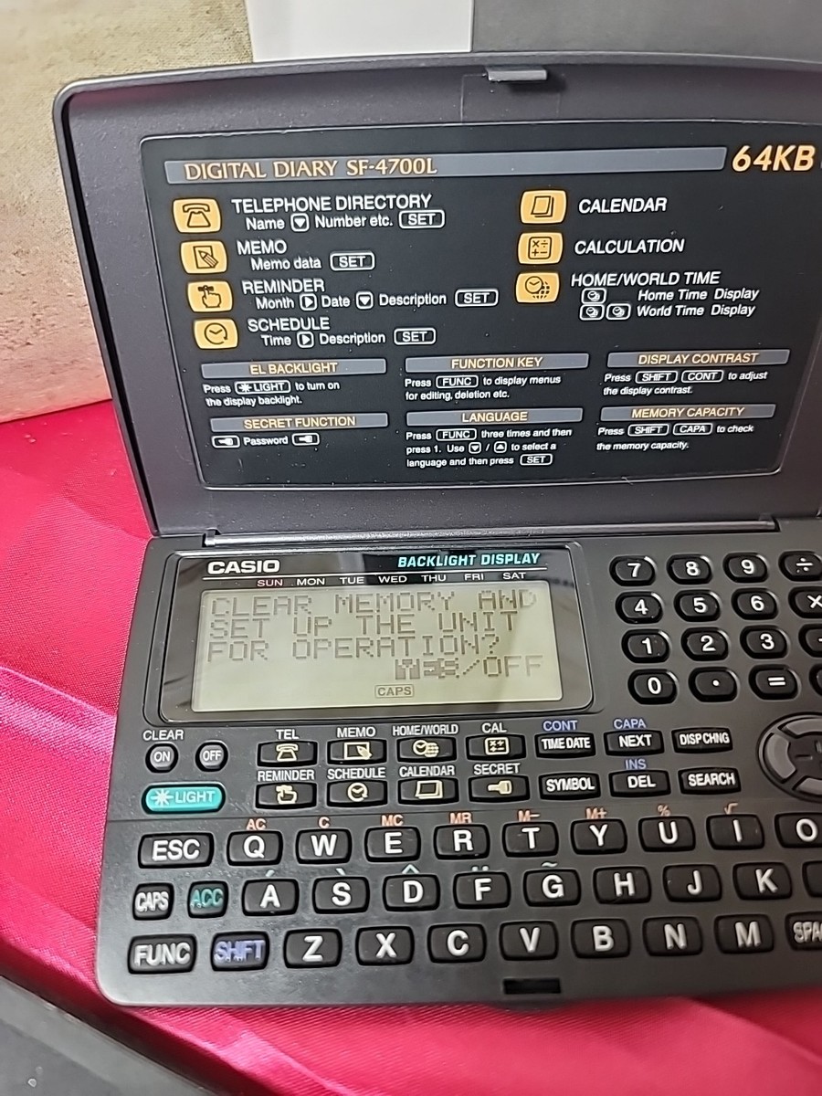 Vintage Casio Sf-4700L Digital Diary Dr.Pepper Advertisement+Guide